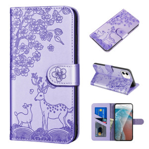 SIKA DEER Motif de gaufrage Horizontal Flip PU Coque en cuir PU avec support et carte de portefeuille et cadre de portefeuille et photo pour iPhone 13 Pro (violet) SH113D6-20