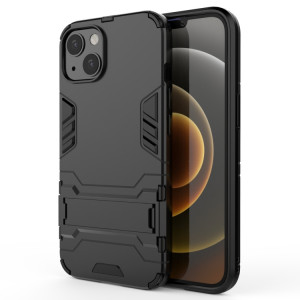 PC + TPU Cas de protection antichoc avec support invisible pour iPhone 13 (noir) SH702A169-20