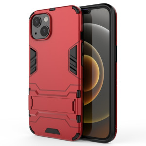 PC + TPU Cas de protection antichoc avec support invisible pour iPhone 13 (rouge) SH702B269-20