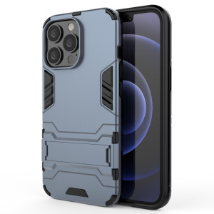 PC + TPU Cas de protection antichoc avec porte-invisible pour iPhone 13 Pro (bleu marine) SH703C1658-20