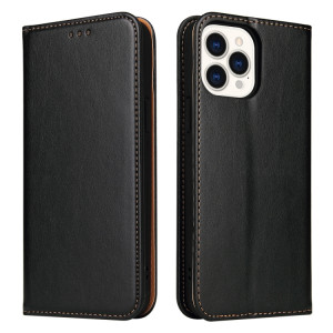 Fierre Shann Pu en cuir PU Texture Horizontal Flip Cuir Coffret avec porte-cartes et portefeuille pour iPhone 13 Pro (Noir) SF803A793-20