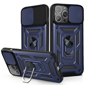 Cache de caméra coulissante design TPU + PC Cas de protection pour iPhone 13 (Bleu) SH902C1469-20