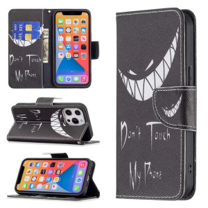 Motif de dessin coloré Horizontal Flip Cuir Case avec porte-cartes et portefeuille pour iPhone 13 Mini (Smirk) SH401D898-20