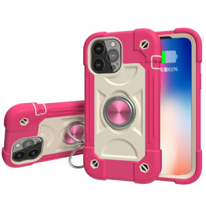 Hilicone antichoc + étui de protection PC avec porte-bague pour iPhone 13 (Rose Rose) SH602F614-20