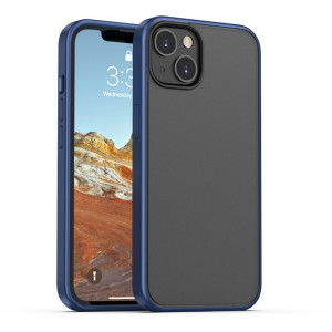 Peau Sentence PC dépoli Case antichoc avec bouton de couleur pour iPhone 13 Mini (Bleu) SH201B52-20