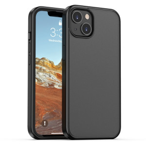 Peau Sentence PC dépoli Case PC + TPU avec bouton de couleur pour iPhone 13 Mini (Noir) SH201C760-20