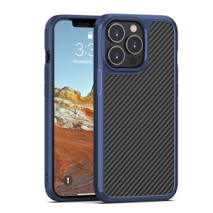 Pioneer Carbon Fibre Texture TPU TPU + PC pour iPhone 13 (Bleu) SH602B1853-20