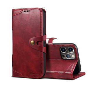Calf Texture Boucle Horizontal Flip Cuir Case avec porte-cartes et portefeuille pour iPhone 13 (rouge) SH602C1669-20