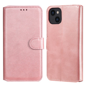 Texture de veau Classique PU + TPU Horizontal Flip Cuir Too avec porte-carte et portefeuille pour iPhone 13 (or rose) SH602E1179-20