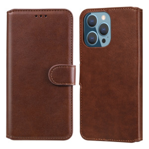 Texture de mollet classique PU + TPU Horizontal Flip Cuir Too avec support et portefeuille pour iPhone 13 PRO (Brown) SH603C1547-20