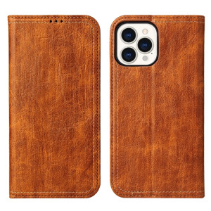 Fierre Shann Retro Tree Texture Texture PU Horizontal Horizontal Horizontal avec support & Portefeuille pour iPhone 13 PRO (Brown) SF803B1149-20