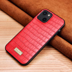 Sulada Crocodile Texture TPU Cas de protection pour iPhone 13 (rouge) SS302A704-20