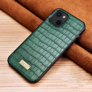 Sulada Crocodile Texture TPU Cas de protection pour iPhone 13 (vert foncé) SS302B920-20