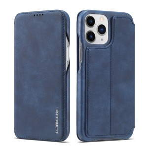 LC.IMEEKE HON HON Série Ancienne Série Horizontale Flip Coating avec support et emplacement de carte pour iPhone 13 Pro (Bleu) SL803D1163-20