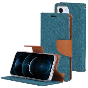 HOBOSPERY Toile Diary Toile Texture Texture Horizontale Étui en cuir PU avec support & Card Slots & Portefeuille pour iPhone 13 (Vert) SG602D1122-20