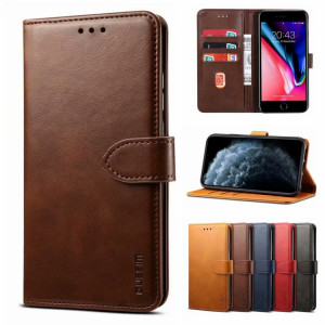 GUSSIM Business Style Horizontal Flip Coating avec support et portefeuille et portefeuille pour iPhone 13 Pro (Brown) SG403D1092-20