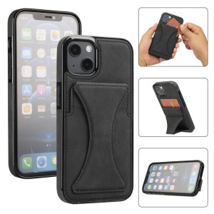 Cas protecteur ultra-mince avec support et fonction magnétique métallique pour iPhone 13 (noir) SH902F1218-20