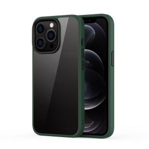 Ming Shield Hybrid Hybrid Transparent Transparent PC + TPU Case antichoc rattrapé pour iPhone 13 Pro (vert profond) SH303C1107-20