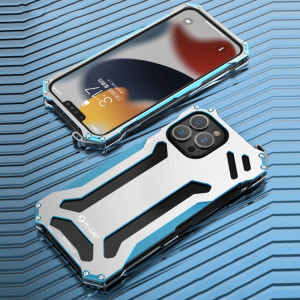 Étui de protection des métaux de métaux d'armure R-juste antichoc pour iPhone 13 Pro (Bleu) SR903B82-20