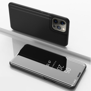 Étui en cuir horizontal horizontal miroir avec support pour iPhone 13 Pro (Noir) SH603A1316-20