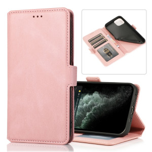 Fermoir magnétique rétro Fermoir à fermeture horizontale Horizontal Heather Coating avec porte-cartes et cadre photo et portefeuille pour iPhone 13 Pro (Rose Gold) SH303F1515-20