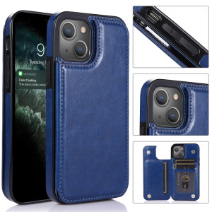 Double boucle PU PU PU PUT PUT avec Slots et porte-cartes pour iPhone 13 PRO (Bleu) SH403C1449-20