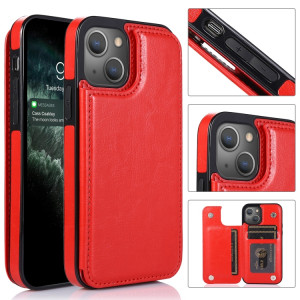 Double boucle PU PU PU PU PUT avec des machines à sous cartes et support pour iPhone 13 Pro (rouge) SH403E914-20