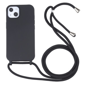 Couleurs de bonbons TPU Cas de protection avec lanière pour iPhone 13 Pro (Noir) SH203B759-20