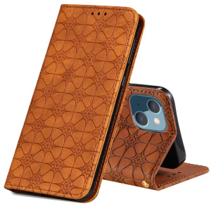 Pattern Structure Horizontal magnétique Horizontal Horizontal avec support et fentes pour carte pour iPhone 13 (brun jaune) SH202A484-20