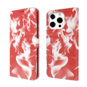 Cas de cuir horizontal motif de brouillard avec support et portefeuille pour iPhone 13 Pro (rouge) SH103F512-20
