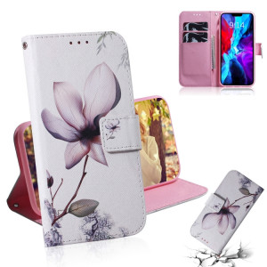 Dessin coloré Horizontal Flip Cuir Case, avec porte-cartes et portefeuille et portefeuille pour iPhone 13 (Fleur de Magnolia) SH702J648-20