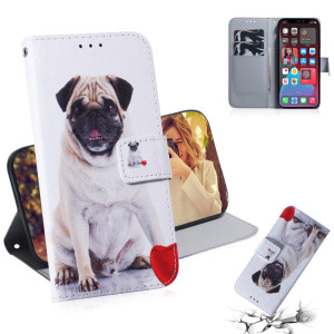 Dessin coloré Horizontal Flip Cuir Coating, avec porte-carte et portefeuille et portefeuille pour iPhone 13 Pro (Pug) SH703E87-20