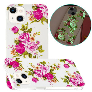 Étui de protection souple TPU lumineux pour iPhone 13 mini (fleur de rose) SH901L154-20