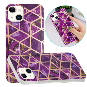 Cas de protection TPU de galvanoplastie pour iPhone 13 (Rhombus violet) SH502B1719-20