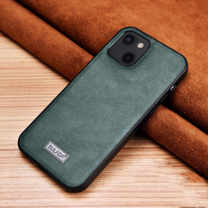 TPU Sulada Achoc TPU + Cas de protection en cuir à la main pour iPhone 13 (vert) SS702C1508-20