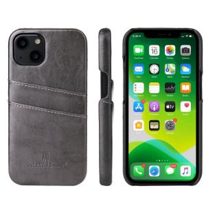 Fierre Shann Retro Wild Oil Texture Case en cuir PU avec machines à sous cartes pour iPhone 13 Pro (gris) SF403E36-20