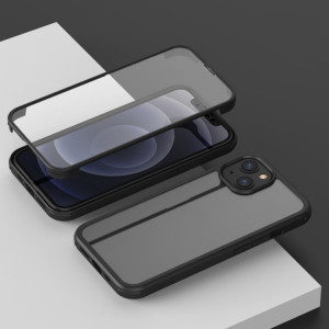 TPU antichoc TPU + étui de protection en verre double face pour iPhone 13 mini (noir) SH701D1704-20