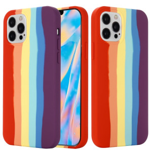 Silicone liquide arc-en-ciel PHOTO Couverture complète Cas de protection pour iPhone 13 (rouge) SH002A259-20