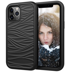 Motif d'onde 3 en 1 Cas de protection Silicone + PC antichoc pour iPhone 13 PRO (Noir) SH703B715-20