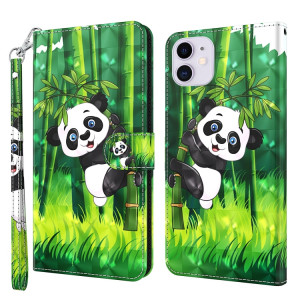 Modèle de peinture 3D Horizontal Flip TPU + PU en cuir avec support & carte Slots & Portefeuille pour iPhone 13 PRO (Panda Escalade Bamboo) SH403H1480-20