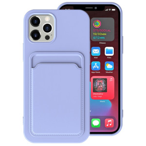 TPU + Doublure Flannel Cas antichoc avec machines à sous pour iPhone 13 (Violet léger) SH302J897-20