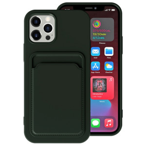 TPU + Doublure Flannel Case antichoc avec machines à sous pour iPhone 13 Pro (vert foncé) SH303E1246-20