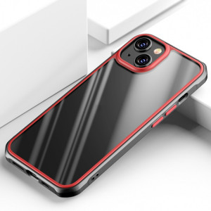 Belle couleur TPU + Clear Clear PC Quatre-angles Tas antichoc pour iPhone 13 (rouge) SH502A1876-20