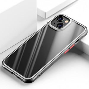 Belle couleur TPU + Clear Clear PC Quatre-angles Tous-Inclusive Case pour iPhone 13 (Noir) SH502C626-20