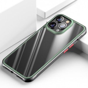 Belle couleur TPU + Clear Clear PC Case à quatre angles All-Inclusive pour iPhone 13 PRO (Vert) SH503B507-20