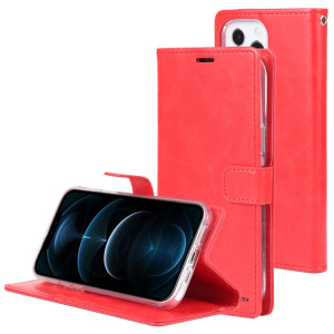 GOOSPERY Blue Moon Crazy Horse Texture Horizontale Flip Cuir Case avec support & Card Slot & Portefeuille pour iPhone 13 Pro (rouge) SG803C385-20