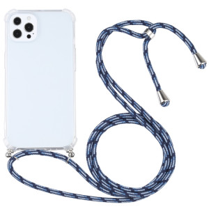 Cas de protection TPU TPU transparent à quatre angles avec lanière pour iPhone 13 Pro (bleu coloré) SH03AA866-20