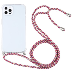 Étui de protection TPU transparent transparent à quatre angles avec lanière pour iPhone 13 Pro (jaune gris rouge) SH503Y1127-20