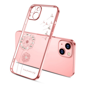 Étui de protection antichoc de diamant de diamant électrolytique TPU pour iPhone 13 (or rose) SH702E547-20