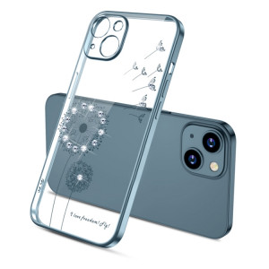 Cas de protection anti-pissenlit de diamant de galvanoplastie pour iPhone 13 Pro (bleu marine) SH703B1713-20